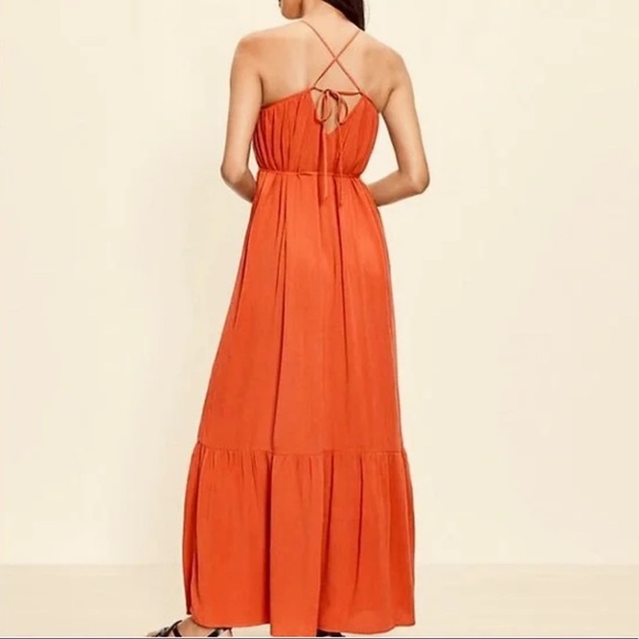NWT LOFT Strappy Tiered Burnt Orange Maxi Dress - Picture 2 of 9
